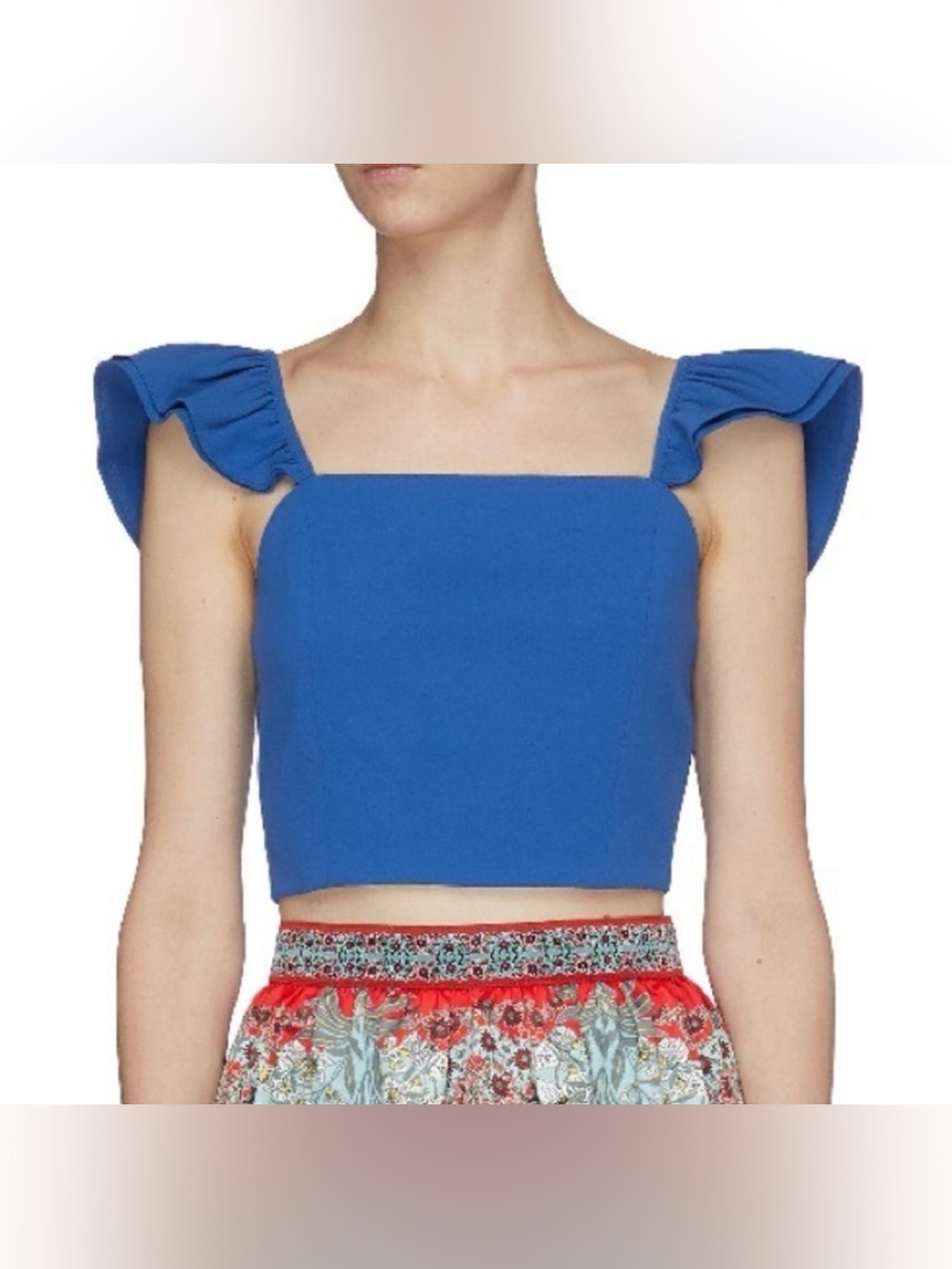 Alice & Olivia celestia ruffle trim top